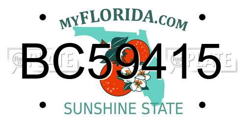 BC59415 Florida License Plate