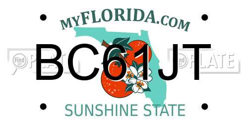 BC61JT Florida License Plate