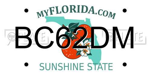 BC62DM Florida License Plate