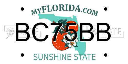 BC75BB Florida License Plate