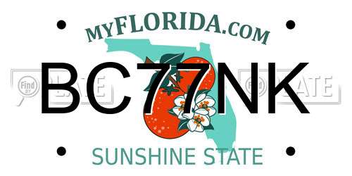BC77NK Florida License Plate