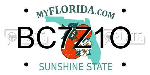 BC7Z1O Florida License Plate