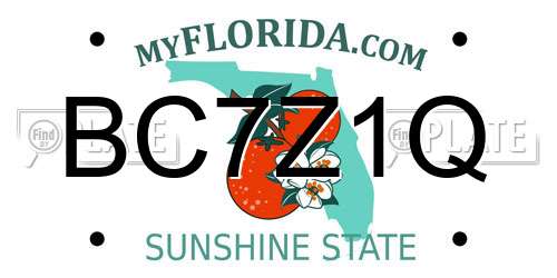 BC7Z1Q Florida License Plate