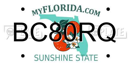 BC80RQ Florida License Plate