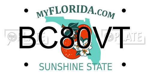 BC80VT Florida License Plate