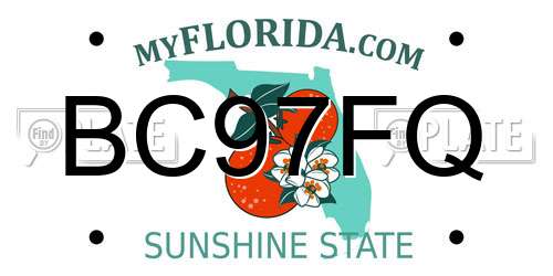 BC97FQ Florida License Plate