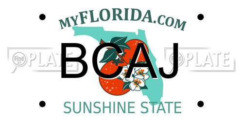 BCAJ Florida License Plate