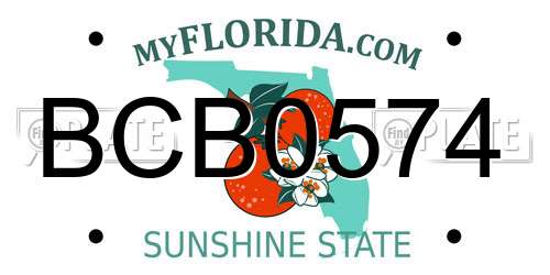 BCB0574 Florida License Plate