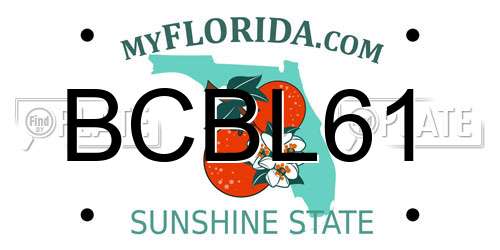 BCBL61 Florida License Plate