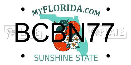 BCBN77 Florida License Plate