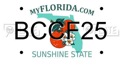 BCCF25 Florida License Plate