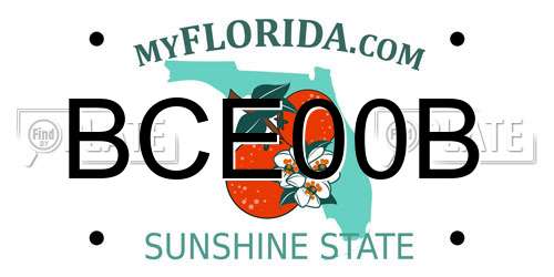 BCE00B Florida License Plate