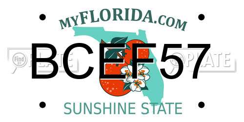 BCEF57 Florida License Plate