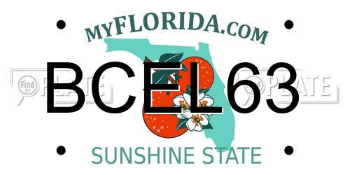 BCEL63 Florida License Plate