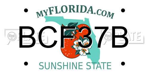 BCF37B Florida License Plate