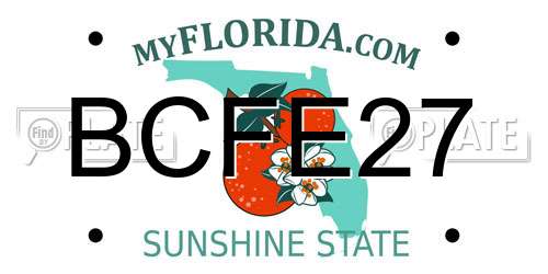 BCFE27 Florida License Plate