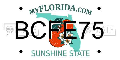 BCFE75 Florida License Plate