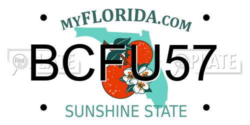 BCFU57 Florida License Plate
