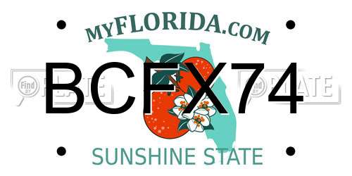 BCFX74 Florida License Plate