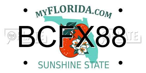 BCFX88 Florida License Plate