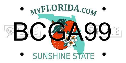 BCGA99 Florida License Plate
