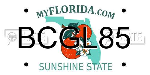 BCGL85 Florida License Plate