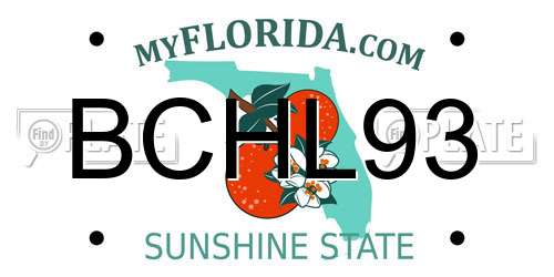 BCHL93 Florida License Plate