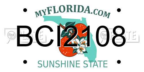 BCI2108 Florida License Plate