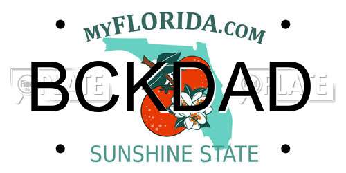 BCKDAD Florida License Plate