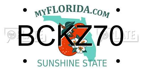 BCKZ70 Florida License Plate