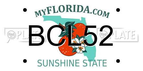 BCL52 Florida License Plate