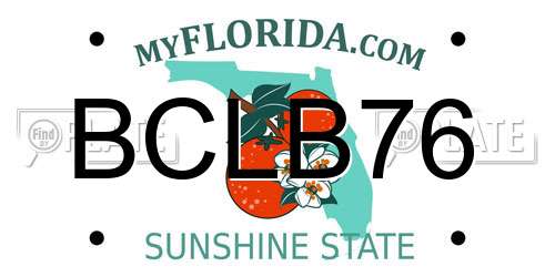 BCLB76 Florida License Plate