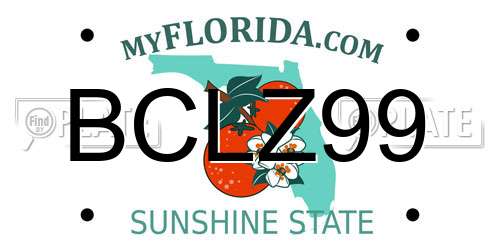 BCLZ99 Florida License Plate