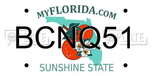 BCNQ51 Florida License Plate