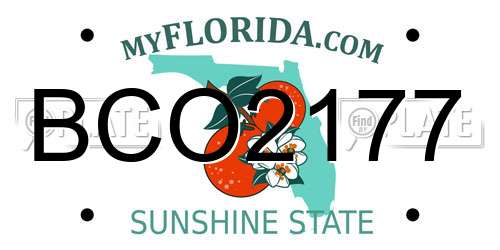 BCO2177 Florida License Plate
