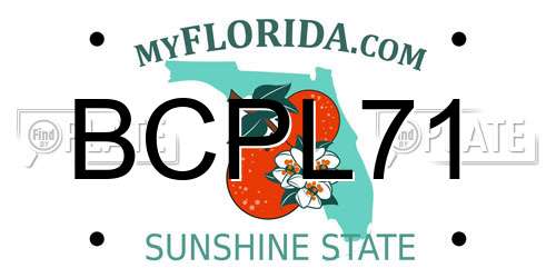 BCPL71 Florida License Plate