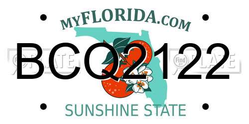 BCQ2122 Florida License Plate