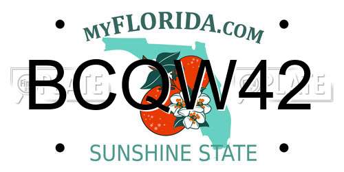 BCQW42 Florida License Plate