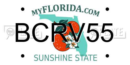 BCRV55 Florida License Plate