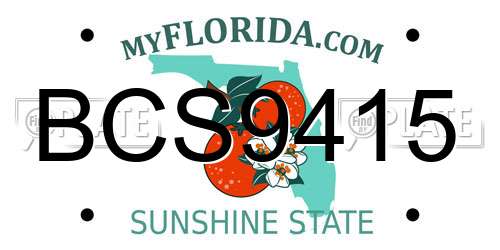 BCS9415 Florida License Plate