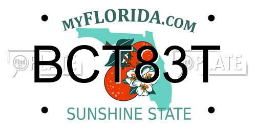 BCT83T Florida License Plate