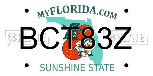 BCT83Z Florida License Plate
