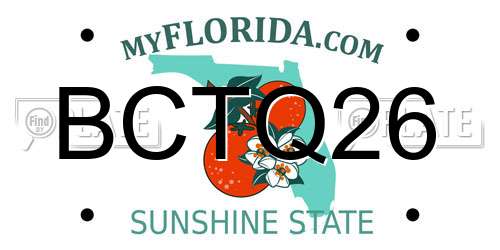 BCTQ26 Florida License Plate