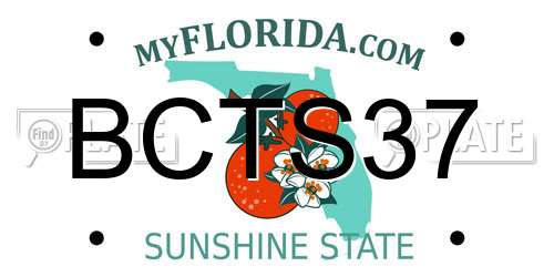 BCTS37 Florida License Plate