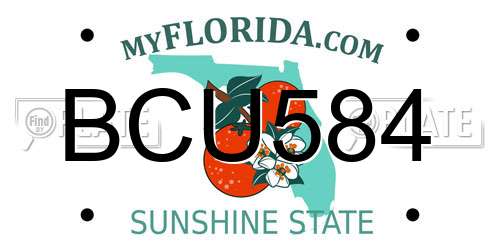 BCU584 Florida License Plate