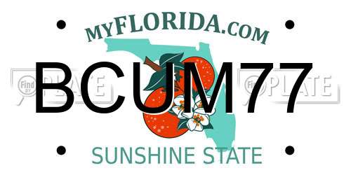 BCUM77 Florida License Plate