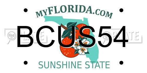 BCUS54 Florida License Plate