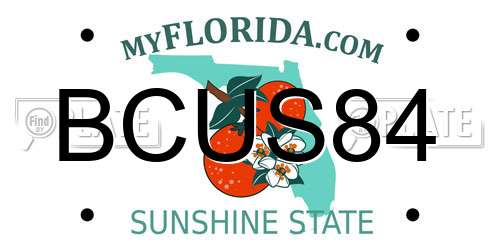 BCUS84 Florida License Plate