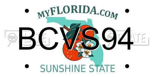 BCVS94 Florida License Plate