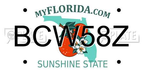 BCW58Z Florida License Plate